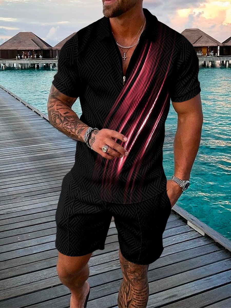 Pink Darkside Polo Shirt And Shorts Co-Ord